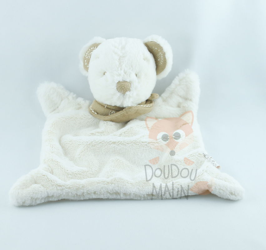  my friend teddy baby comforter bear white brown 